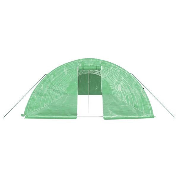 vidaXL Greenhouse Green PE (polyethylene) and galvanized steel Large