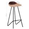vidaXL Bar Stool Set of 4 Brown Real goat leather, powder-coated iron