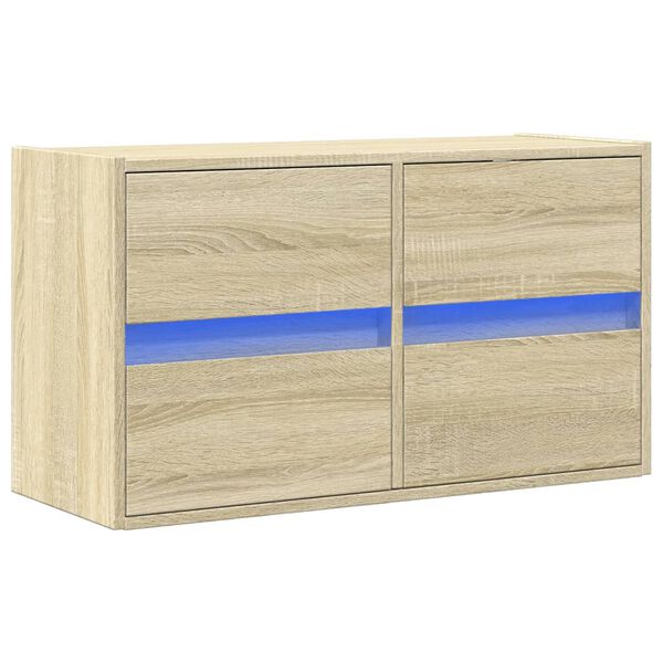 vidaXL TV Wall Cabinet Sonoma Oak Engineered Wood Medium Wall Mounting