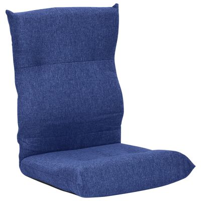 vidaXL Folding Floor Chair Blue Fabric