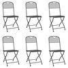 vidaXL Garden Dining Set Anthracite Metal Mesh Foldable