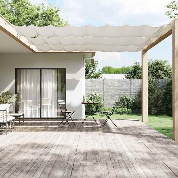 vidaXL Vertical Awning White Oxford fabric (100% polyester)