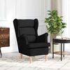 vidaXL Armchair Black Polyester fabric, plywood, solid rubber wood Single