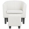 vidaXL Tub Chair White Faux leather, pinewood, plywood Single Footrest