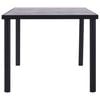 vidaXL Dining Table Black and Concrete Gray MDF and Metal 78.7 x 39.4 in