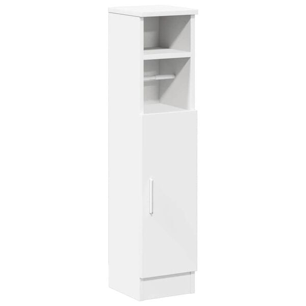 vidaXL Bathroom Cabinet White Engineered wood Slim Bathroom Cabinet