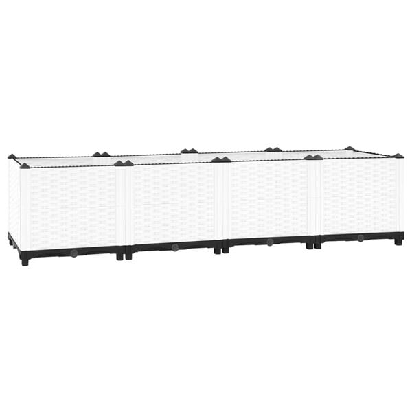 vidaXL Raised Bed White Polypropylene Large Durable Raised Garden Bed