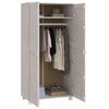 vidaXL Wardrobe White Solid Pine Wood Medium Wardrobe Rectangular