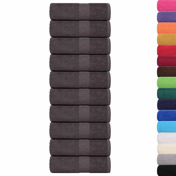 vidaXL Guest Towel Set of 10 Anthracite 100% Cotton 11.8 x 19.7 in