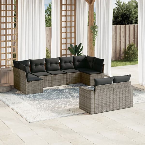 vidaXL Garden Sofa Set Grey, Dark Grey