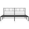 vidaXL Metal Bed Frame Black Powder-Coated Steel Super King