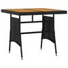 vidaXL Outdoor Dining Set Black PE Rattan, Steel, Solid Acacia Wood