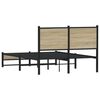 vidaXL Bed Frame Sonoma oak Steel, engineered wood Small Double