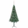 vidaXL Corner Artificial Christmas Tree LEDs&Ball Set Green 82.7" PVC