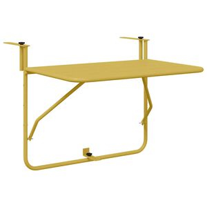 vidaXL Hanging Balcony Table Gold 60 x 39 x 65 cm Steel