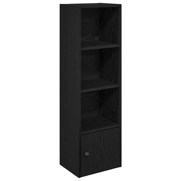 vidaXL Bookcase Black Oak Engineered wood Compact Bookcase Rectangular
