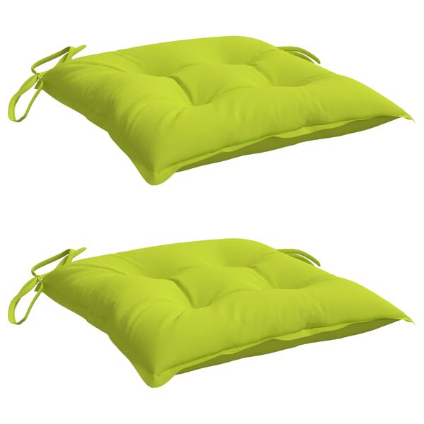 vidaXL Chair Cushion Set of 2 Bright green Oxford fabric, PP hollow fiber
