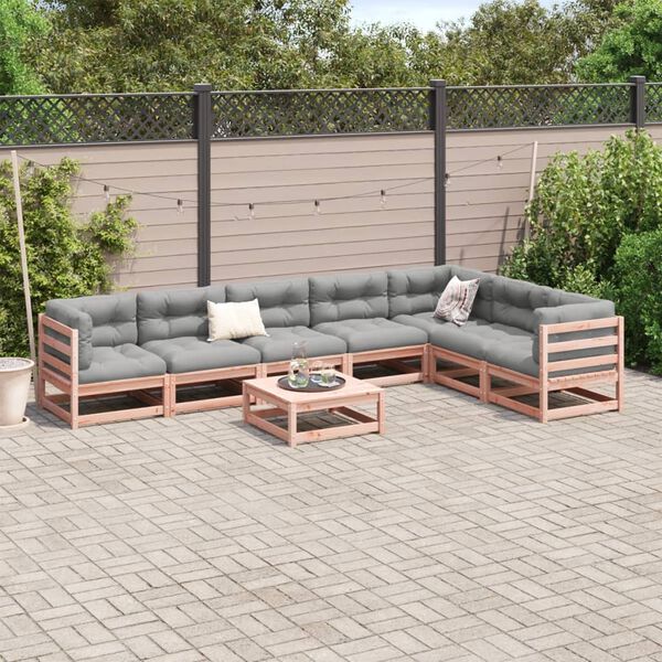 vidaXL Garden Sofa Set Reddish-Brown Solid Douglas Fir Wood Large