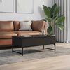 vidaXL Coffee Table Black Engineered Wood 39.4x19.7x15.7 in