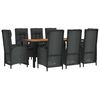 vidaXL Garden Dining Set Black PE Rattan Set for 8 people