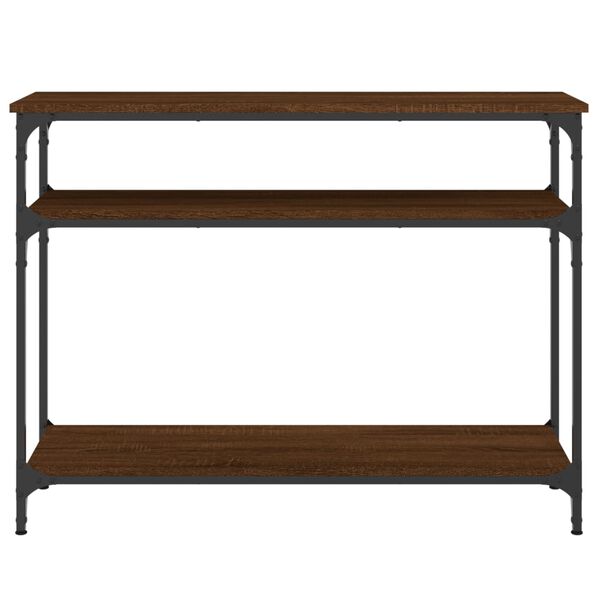 vidaXL Console Table Brown oak Engineered wood 39.4 x 11.4 x 29.5 in