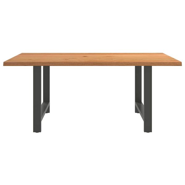 vidaXL Dining Table Light brown Solid oak wood, Powder-coated steel Large