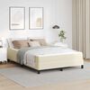 vidaXL Bed Frame with Mattress Cream 55.12 x 74.80 in Fabric