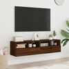 vidaXL TV Wall Cabinet Set of 2 Brown Oak Engineered Wood Standard