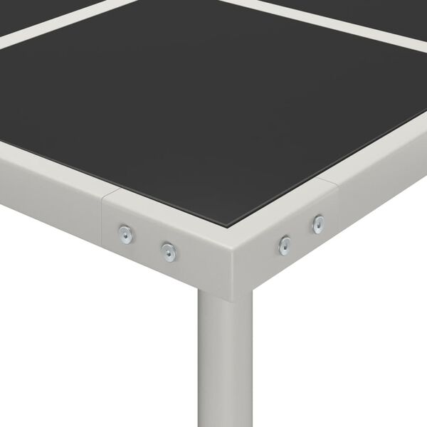 vidaXL Dining Table Black and grey Glass Large Durable Dining Table