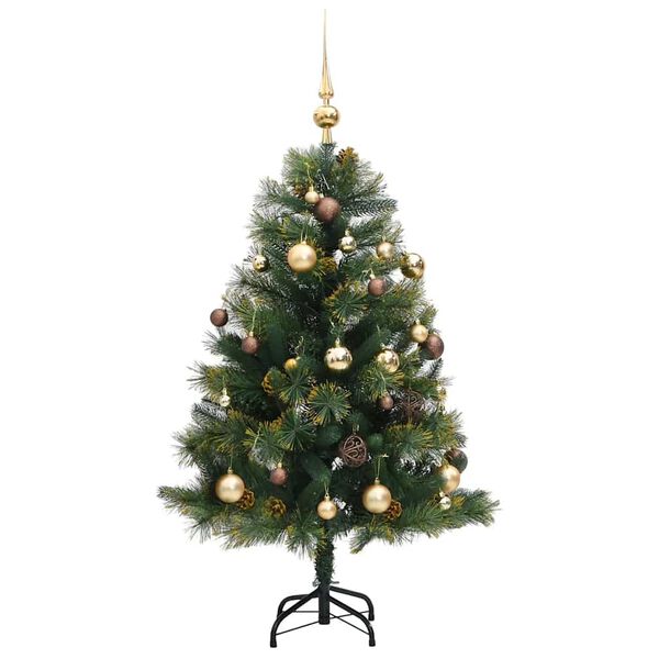 vidaXL Artificial Hinged Christmas Tree Green PVC, PE, Metal Medium