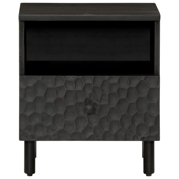 vidaXL Bedside Cabinet Black Solid mango wood, engineered wood, iron