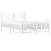 vidaXL Bed Frame White Steel Small Double Rectangular Modern
