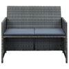vidaXL 2-seater Sofa Gray PE rattan 2-Seater Light Weight