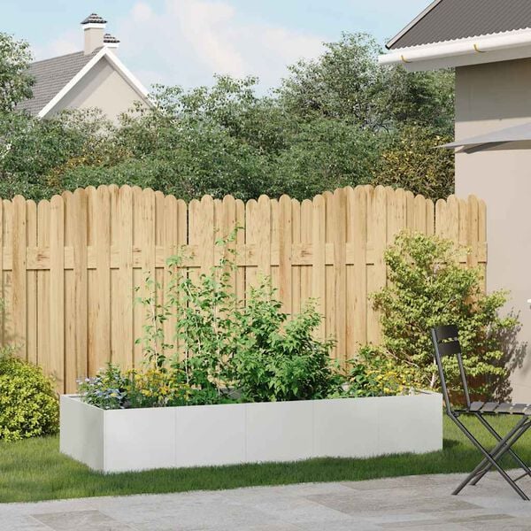 vidaXL Planter White Cold-rolled steel Large Durable Planter