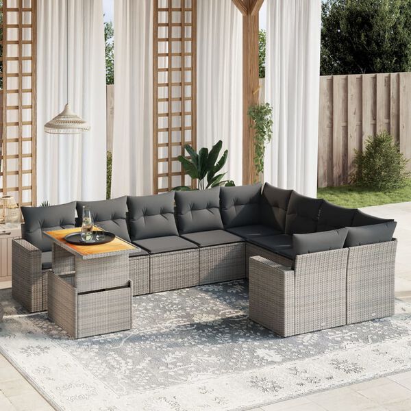 vidaXL Garden Sofa Set Grey