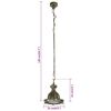 vidaXL Pendant Lighting Brass Aluminum 9.8 in diameter, 54.7 in height
