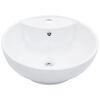 vidaXL Wash Basin with Overflow 18.3x7.1" Ceramic White