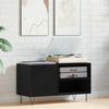 vidaXL Record Cabinet with Shelf Black Oak 33.46 x 14.96 x 18.90 in