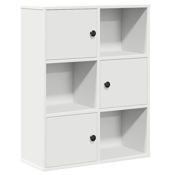 vidaXL Bookcase White Engineered wood Medium Bookcase Rectangular