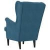 vidaXL Armchair Blue Velvet, Plywood Standard Armchair Rectangular