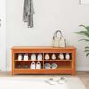 vidaXL Storage Bench with Shelf Wax Brown 43.31 x 14.96 x 17.91 in