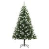 vidaXL Artificial Hinged Christmas Tree Green and White PVC, Metal 70.9 in