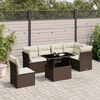 vidaXL Garden Sofa Set Brown PE Rattan Medium UV-resistant materials