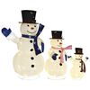 vidaXL Snowman Family Figure White Fabric (100% polyester), steel