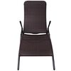 vidaXL Sun Lounger Brown Poly Rattan, Powder-Coated Steel Medium