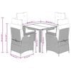 vidaXL Garden Dining Set Black, Cream White