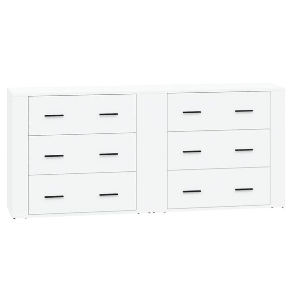 vidaXL Sideboards 2 pcs White Engineered Wood