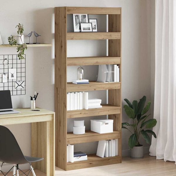 vidaXL Bookcase artisan oak 80 x 30 x 198 cm Engineered wood