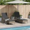 vidaXL Sun lounger Reclining 2 pcs Gray 35 x 35 x 32cm poly rattan