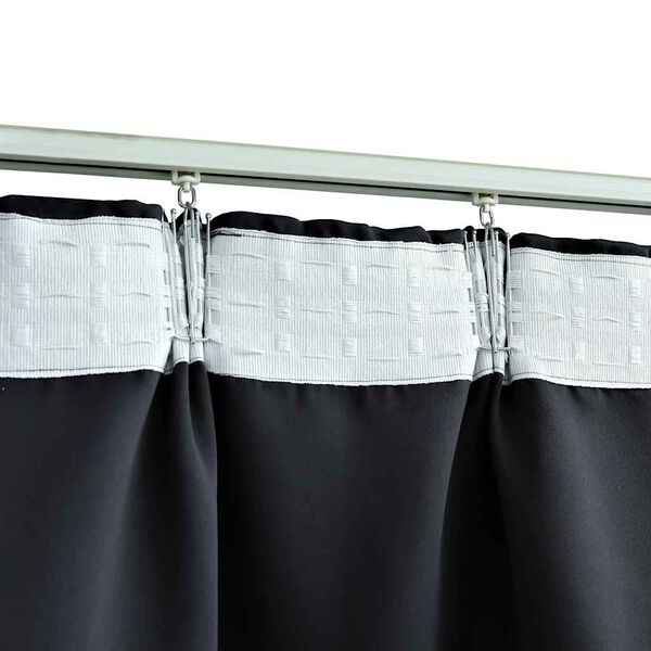 vidaXL Blackout Curtain with Hooks Black 114.2x96.5"